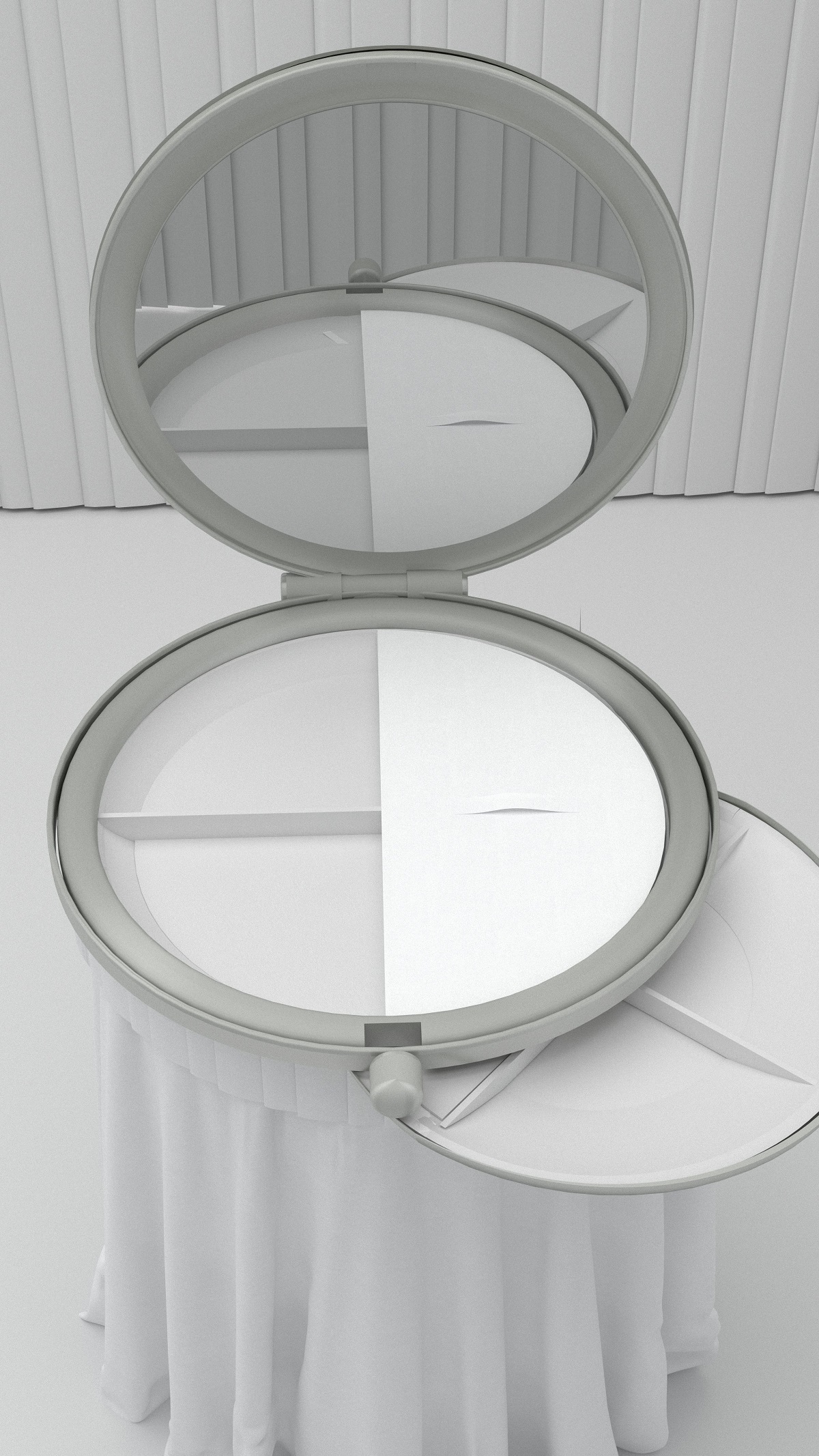 circular vanity closed
