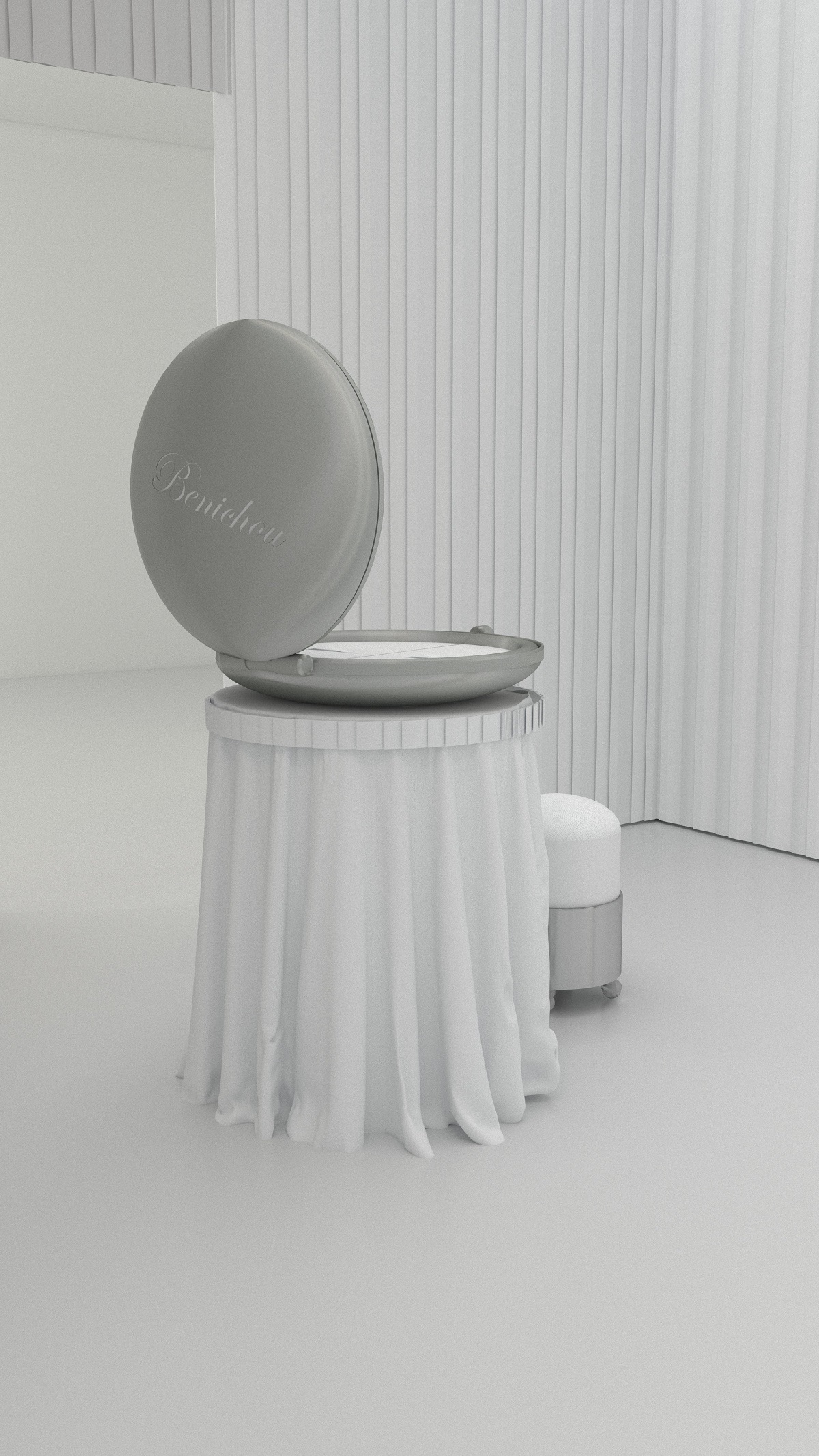 circular vanity open