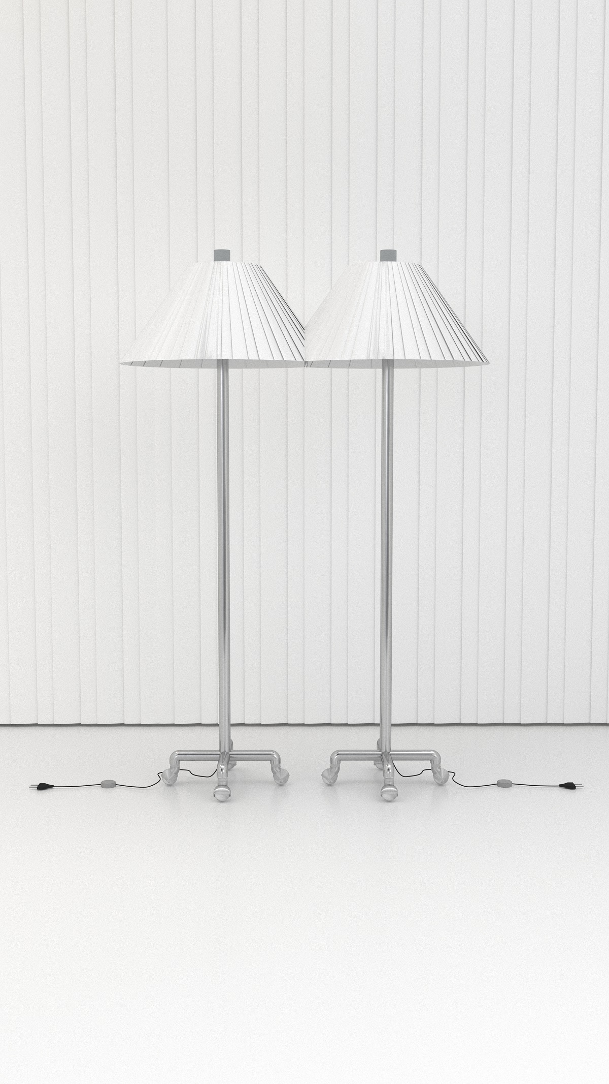 twin pleated lamps